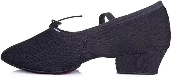 3cm Mid Heel Women Lightweight Canvas Dance Shoes for Yoga Ballet Exercise