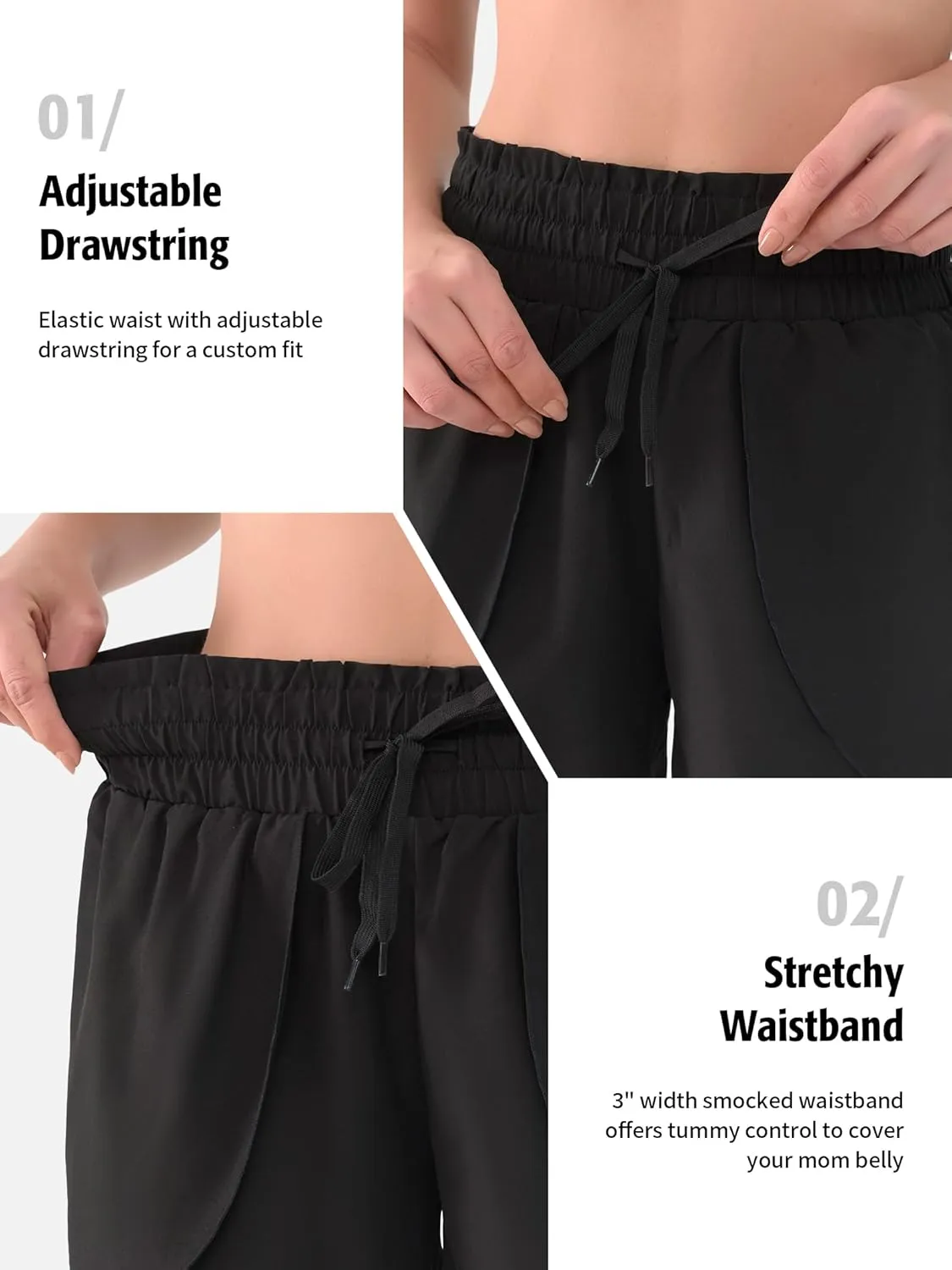 ATTRACO Women's 3" High Waisted Swim Board Shorts Pleated Summer Beach Shorts with Pockets