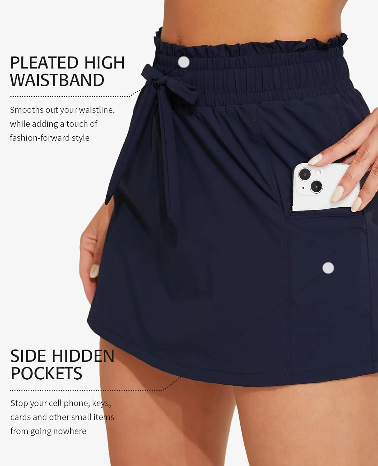 beautyin Womens Swim Shorts High Waisted Swimming Bottoms with Side Pockets
