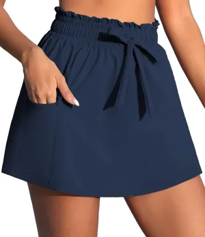 beautyin Womens Swim Shorts High Waisted Swimming Bottoms with Side Pockets