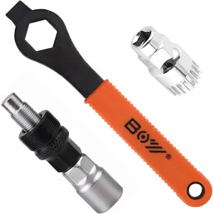 Bicycle Crank Extractor And Bike Bottom Bracket Removal Tool Set with 16mm Spanner, Professional Bicycle Repair Tool For Mountain Road Bike Repair