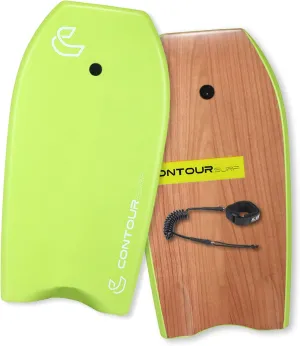 Body Boards for Beach Lightweight Durable Body Board with EPS Core Dual Channel Double Swivel Coiled Wrist Leash Ideal 37 inch Bodyboards for Summer Resorts and Beach Fun Crest
