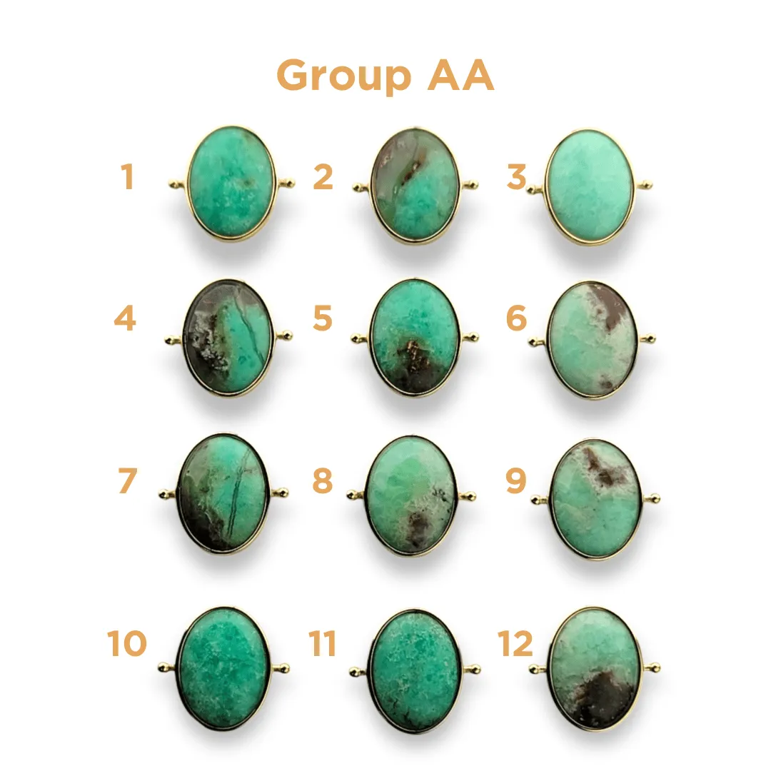 CHOOSE YOUR OWN Gold Chrysoprase Oval Crystal Element – Groups AA-GG