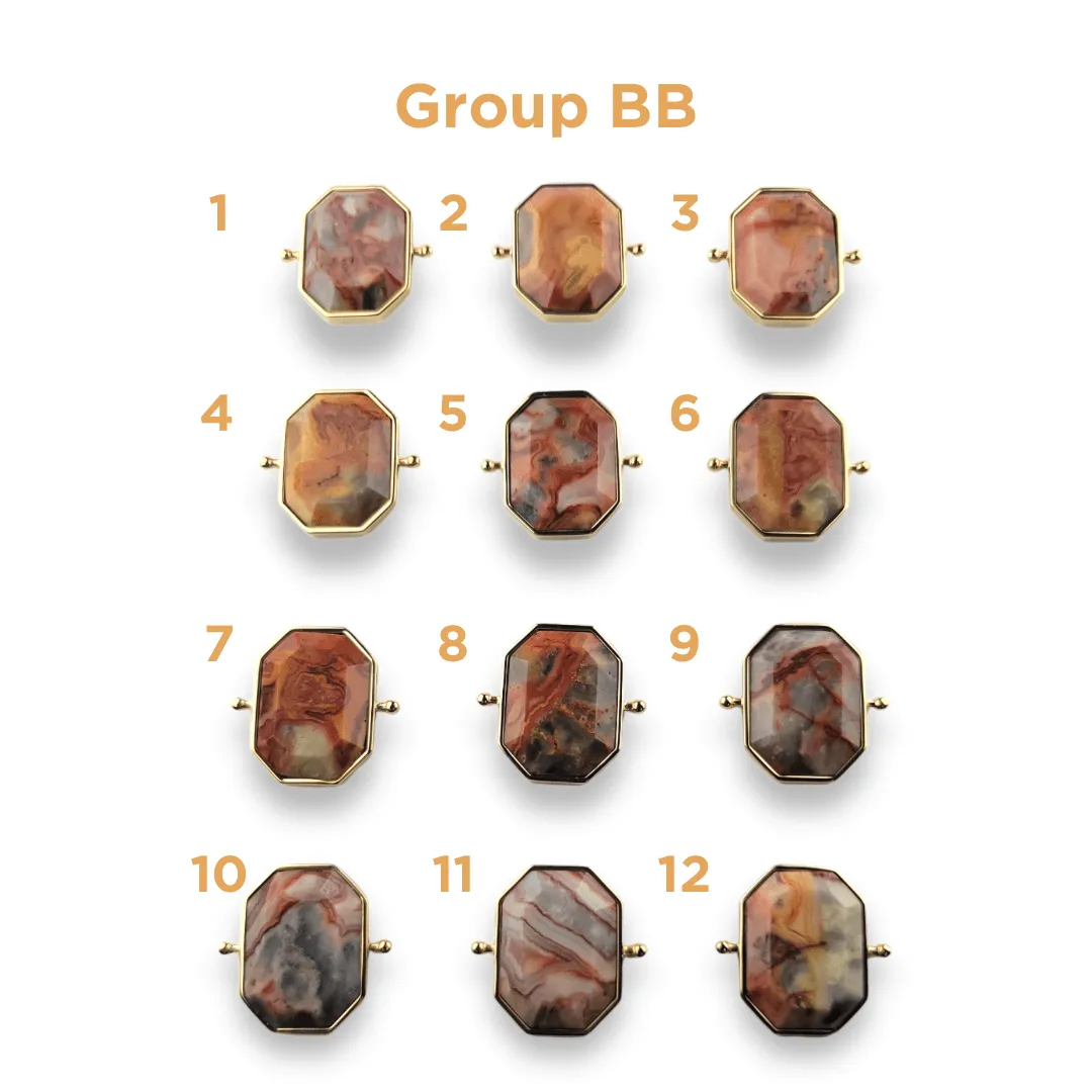 CHOOSE YOUR OWN Gold Crazy Jasper Octangle Crystal Element – Groups AA-EE