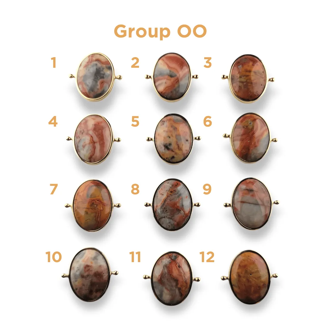CHOOSE YOUR OWN Gold Crazy Jasper Oval Crystal Element – Groups KK-RR