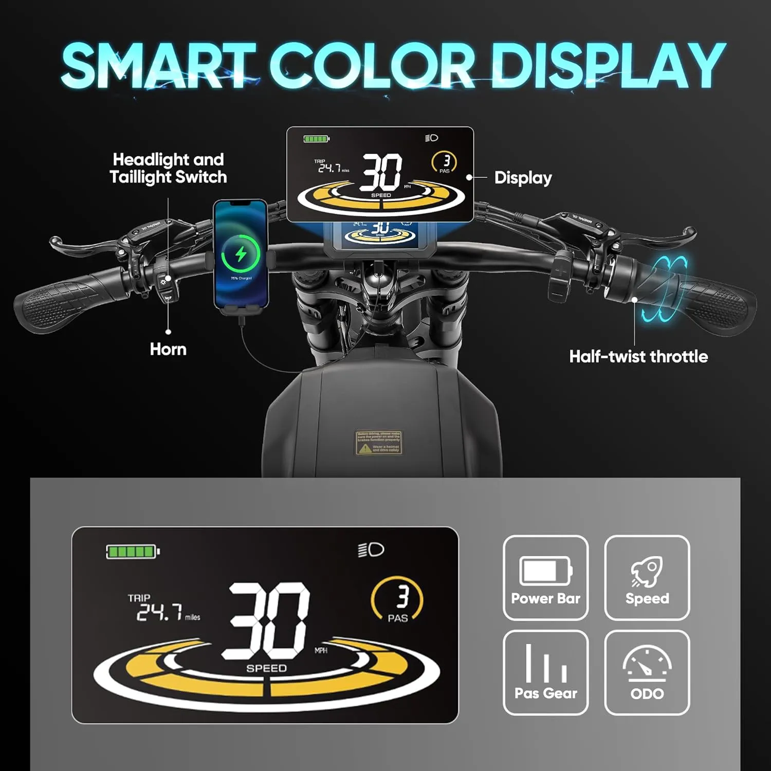 DL2000 Peak 4000W Dual Motor Electric Motorcycle for Adults,52V30Ah 44MPH Electric Dirt Bike, 20''*4.5'' Fat Tire Electric Bicycle with Full Suspension Dual Hydraulic Brakes for Men,UL2849 Certified