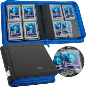 FunGuys Toploader Binder, Trading Card Binder Storage,128 4 Pocket Top Loader Pokemon Binder, Card Collection for Yugioh, MTG, TCG, Card Folders for Trading Cards