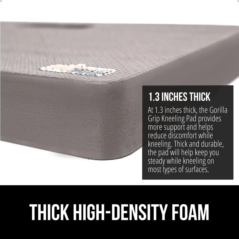 GORILLA GRIP Extra Thick Patent Pending Garden Kneeling Pad, Supportive Soft Foam Knee Cushioning for Gardening, Water Resistant Construction, Bathing Baby, Workout Supplies, Lightweight
