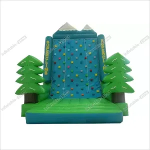 Green Tree Rock Climbing Wall Inflatable , Sports Games Bounce House With Climbing Wall