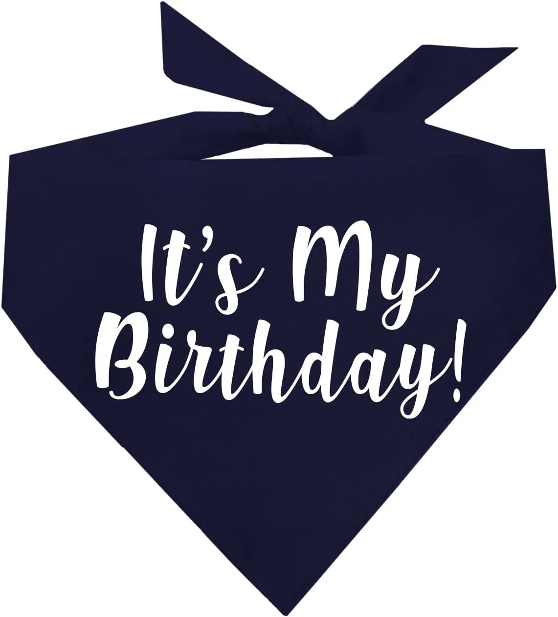 It's My Birthday Dog Bandana | 100% Cotton Tie Dye | Made in USA | Birthday Pawty | Party Theme | Celebration Supplies | Photoshoot Prop | Navy, One Size (60)