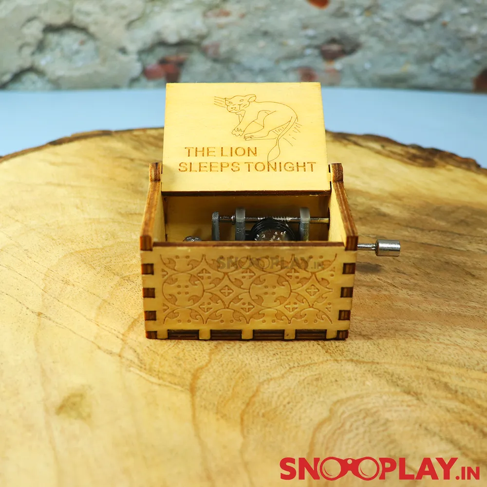 Lion Sleeps Tonight Theme Hand Engraved Wooden Music Box