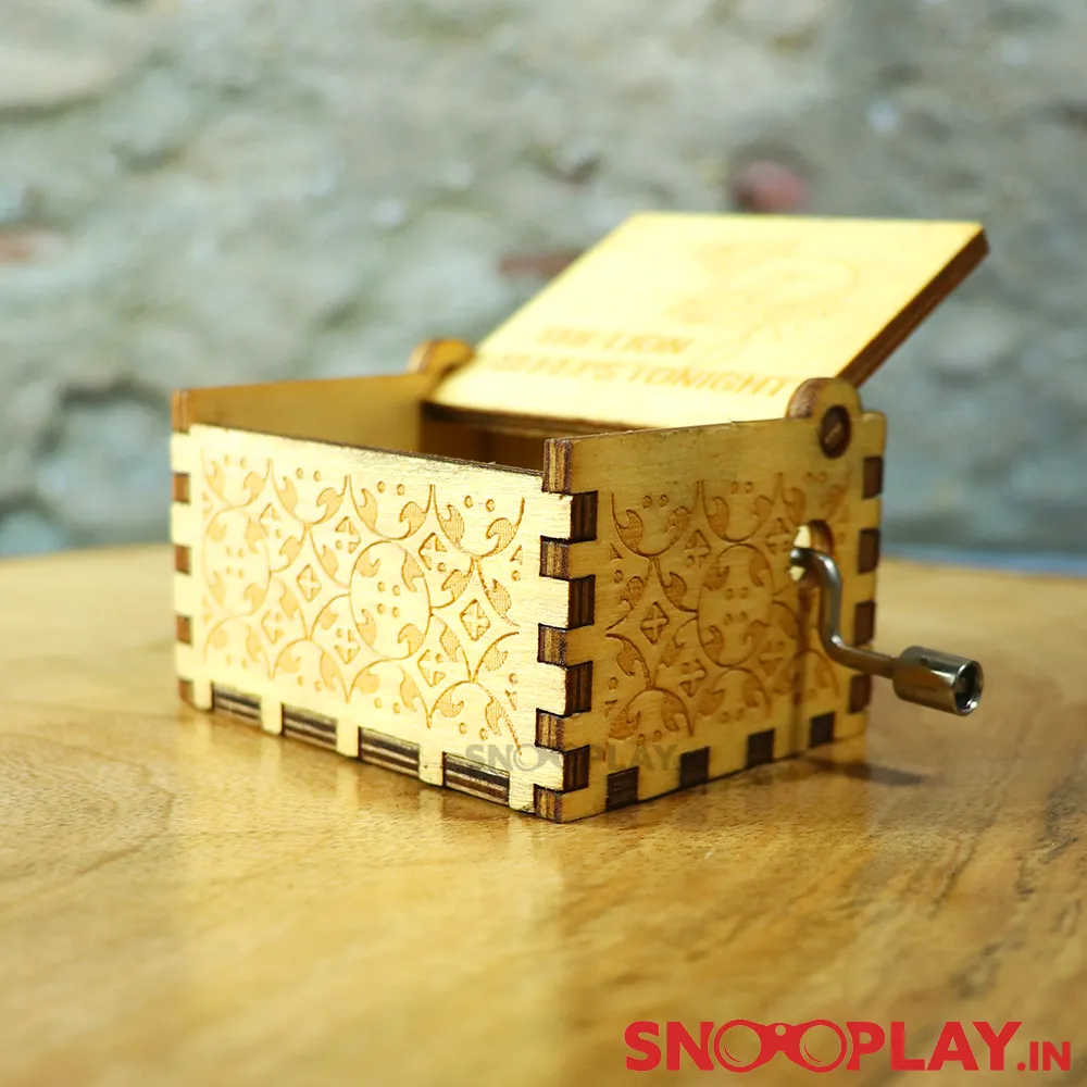 Lion Sleeps Tonight Theme Hand Engraved Wooden Music Box