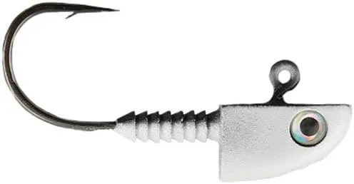 Lunker City LunkerGrip 4/0 HD Pro Fin-S Jig Head, 3 per Pack (White, 1/2)