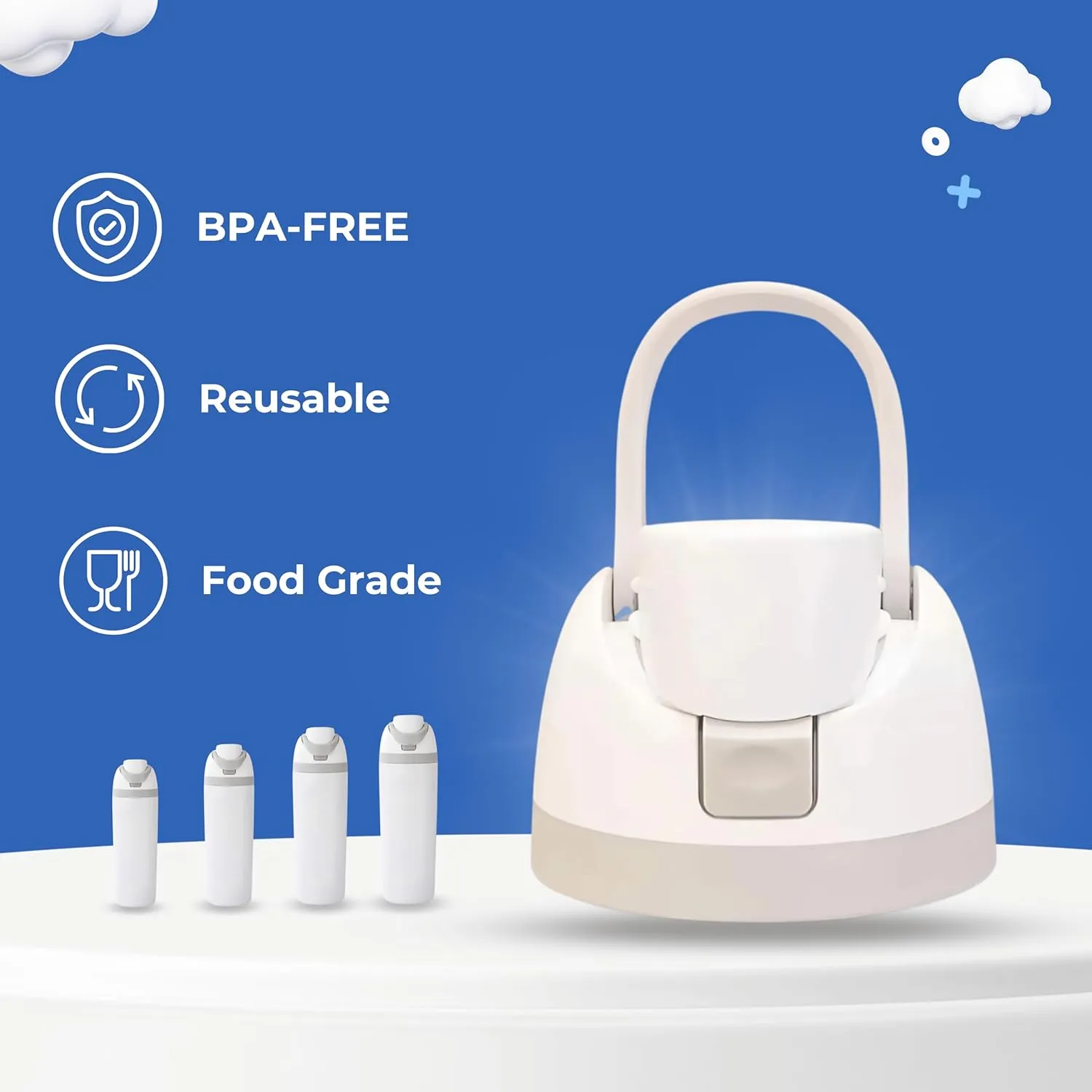 Replacement Lid Compatible with Owala Freesip, For Owala Cup 16oz 24oz 32oz 40oz, Owala Replacement Lid Accessory, Leakproof, One Button Water Bottle Top Replacement BPA-Free (White 1)