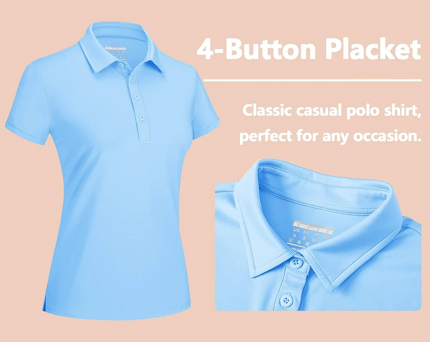 TACVASEN Women's Golf Polo Shirts Short Sleeve UPF 50  Sun Protection Golf Shirts for Women Quick Dry Collared Polos