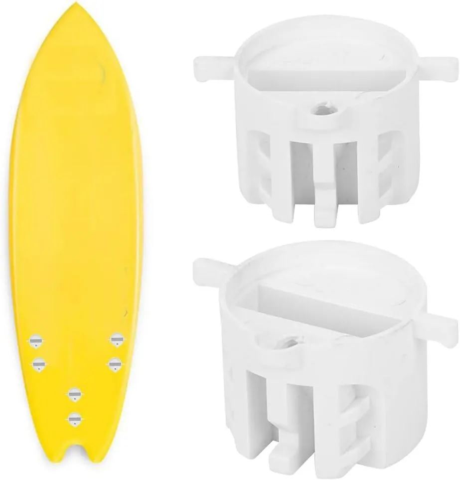 ZJchao Surf Fin Plug,6pcs Black/White Plastic Cup Plug Surfboard FCS Round Surf Fin Plug G5 Box Fin Plug & Screw Key