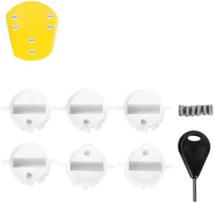 ZJchao Surf Fin Plug,6pcs Black/White Plastic Cup Plug Surfboard FCS Round Surf Fin Plug G5 Box Fin Plug & Screw Key